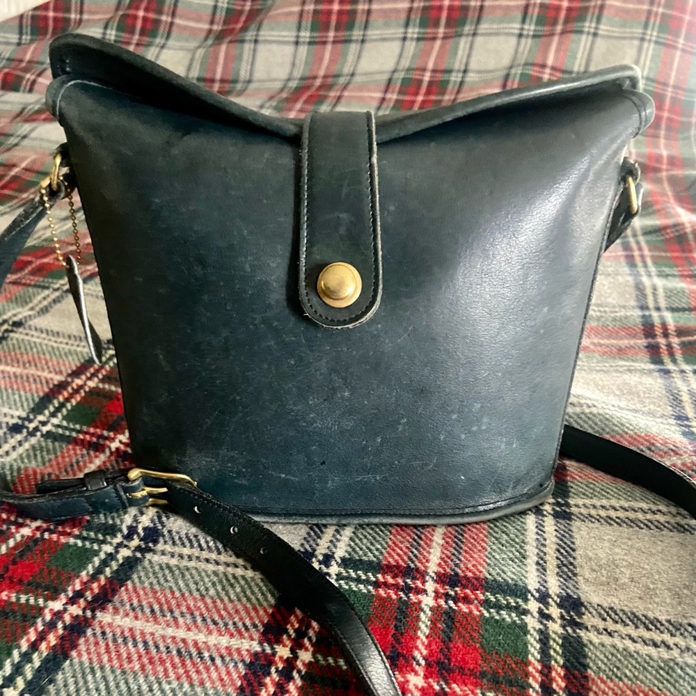 Vintage Leather Authentic Coach Binocular Nottingham Handbag